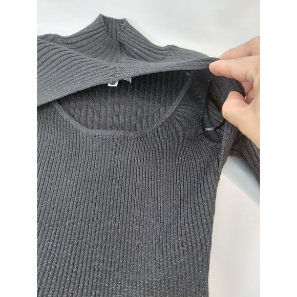 Women's Ribbed Knit Open Back Sweater Top xs - Picture 11 of 13